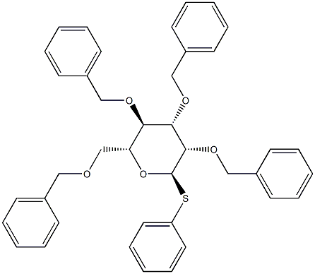 苯基 2,3,4,6-四-O-(苯基甲基)-1-硫代-ALPHA-D-吡喃甘露糖苷 结构式