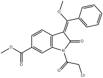 (3E)-1-(2-氯乙酰基)-2,3-二氢-3-(甲氧基苯基亚甲基)-2-氧代-1H-吲哚-6-羧酸甲酯, 1174335-83-1, 结构式