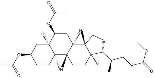 3α,6α-Diacetoxy-5β-cholane-24-oic acid methyl ester Struktur