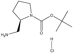 2-(アミノメチル)ピロリジン-1-カルボン酸(R)-TERT-ブチル塩酸塩 化学構造式