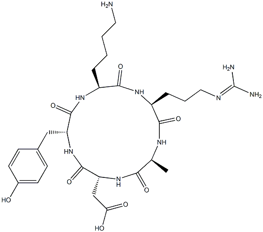 cyclo (Arg-Ala-Asp-Tyr-Lys) Structure
