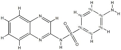 磺胺喹喔啉-13C6 标准, 1202864-52-5, 结构式
