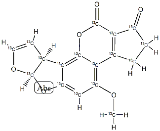 黄曲霉毒素 B1-(全碳-13), 1217449-45-0, 结构式