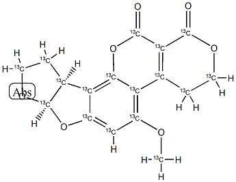 黄曲霉毒素 G2-(全碳-13) 结构式