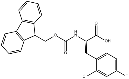 (R)-2-(((((9H-芴-9-基)甲氧基)羰基)氨基)-3-(2-氯-4-氟苯基)丙酸, 1217680-33-5, 结构式
