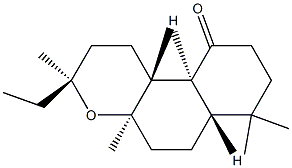 (3S,6aα,10bα)-3α-エチルドデカヒドロ-3,4aβ,7,7,10aβ-ペンタメチル-10H-ナフト[2,1-b]ピラン-10-オン 化学構造式