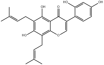 8-异戊烯基羽扇豆异黄酮, 125002-91-7, 结构式