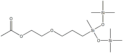 2-[乙酰氧基(聚氧乙烯)丙基]七甲基三硅氧烷 结构式