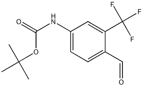 tert-butyl 4-formyl-3-(trifluoromethyl)phenylcarbamate, 1260805-27-3, 结构式