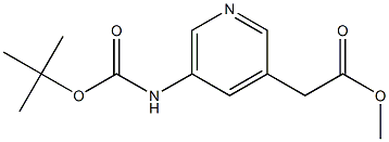 (5-tert-Butoxycarbonylamino-pyridin-3-yl)-acetic acid methyl ester Structure