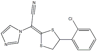α-[4-(2-クロロフェニル)-1,3-ジチオラン-2-イリデン]-1H-イミダゾール-1-アセトニトリル 化学構造式