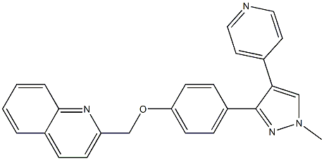 2-[[4-[1-(甲基-11C)-4-(4-吡啶基)-1H-吡唑-3-基]苯氧基]甲基]喹啉, 1292799-56-4, 结构式