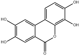 3,4,8,9-テトラヒドロキシ-6H-ジベンゾ[b,d]ピラン-6-オン 化学構造式
