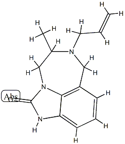 4,5,6,7-テトラヒドロ-5-メチル-6-(2-プロペニル)イミダゾ[4,5,1-jk][1,4]ベンゾジアゼピン-2(1H)-オン 化学構造式