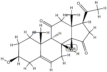 3β,14β-Dihydroxypregn-5-ene-11,15,20-trione 结构式