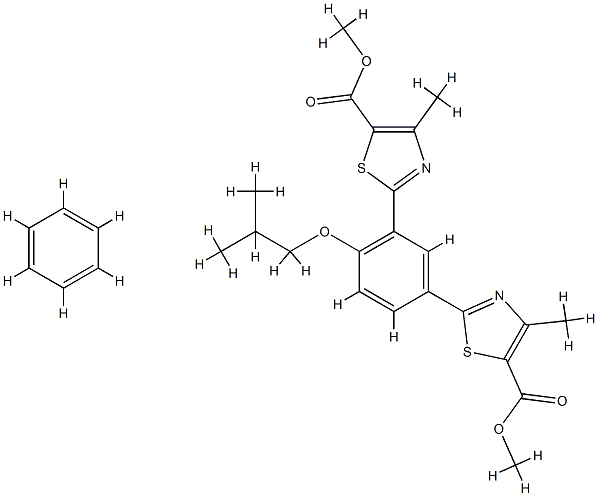 2,2'-[4-(2-Methylpropoxy)-1,3-phenylene]bis[4-Methyl-5-thiazolecarboxylic Acid 5,5'-DiMethyl Ester Structure
