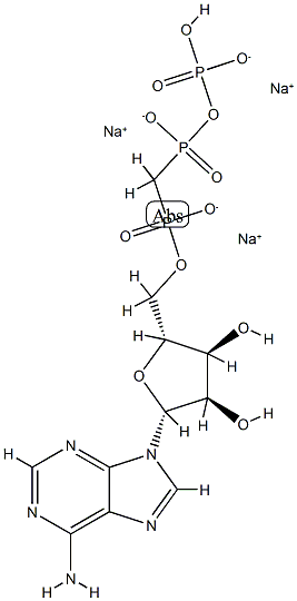 trisodium:[(2R,3S,4R,5R)-5-(6-aminopurin-9-yl)-3,4-dihydroxyoxolan-2-yl]methoxy-[[[hydroxy(oxido)phosphoryl]oxy-oxidophosphoryl]methyl]phosphinate Structure