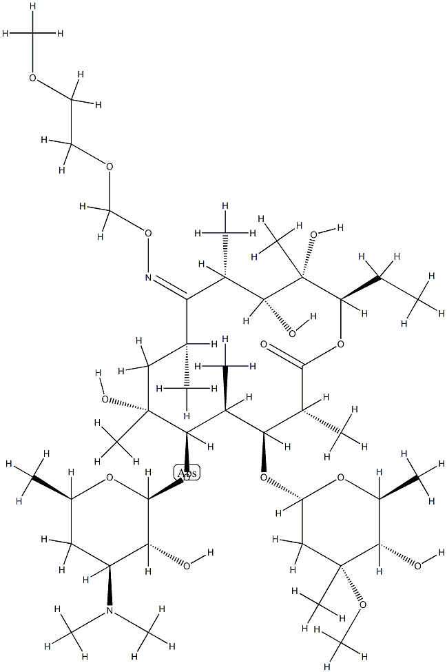 (Z)-ロキシトロマイシン 化学構造式
