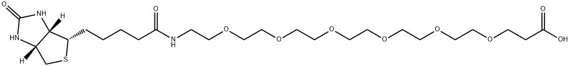21-[D(+)-Biotinylamino]-4,7,10,13,16,19-hexaoxaheneicosanoic acid Structure
