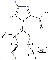1-[5-(125I)ヨード-5-デオキシ-β-D-アラビノフラノシル]-2-ニトロ-1H-イミダゾール 化学構造式