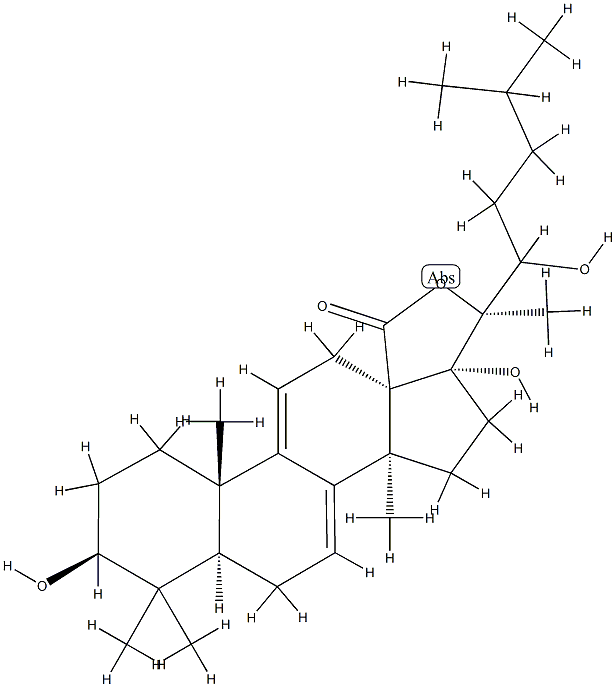 3β,17,20,22-Tetrahydroxy-5α-lanosta-7,9(11)-dien-18-oic acid γ-lactone Structure
