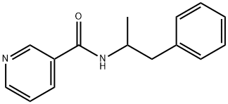 N-(1-メチル-2-フェニルエチル)-3-ピリジンカルボアミド 化学構造式