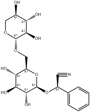 (αR)-α-[(6-O-β-D-キシロピラノシル-β-D-グルコピラノシル)オキシ]ベンゼンアセトニトリル 化学構造式
