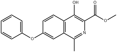 4-Hydroxy-1-methyl-7-phenoxy-3-isoquinolinecarboxylic acid methyl ester Struktur