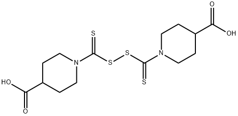 1,1′-[ジチオビス(チオカルボニル)]ビス(4-ピペリジンカルボン酸) 化学構造式