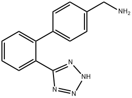 N-[[2'-(1H-テトラゾール-5-イル)[1,1'-ビフェニル]-4-イル]メチル]アミン 化学構造式