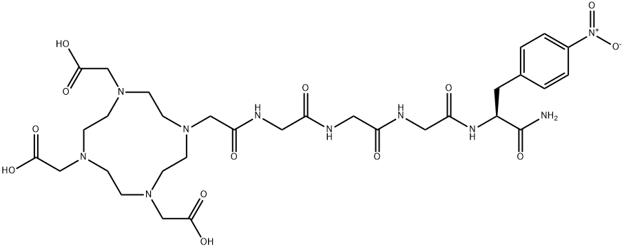 DOTA-glycyl-glycyl-glycyl-(4-nitrophenyl)alanine amide Structure