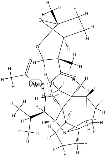(22S)-22-アセトキシ-23-[(1R,4R,5S)-1,4-ジメチル-2,8-ジオキサビシクロ[3.2.1]オクタン-4-イル]ダフナン-23-オン 化学構造式