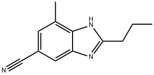 1H-Benzimidazole-5-carbonitrile,7-methyl-2-propyl-(9CI) Structure