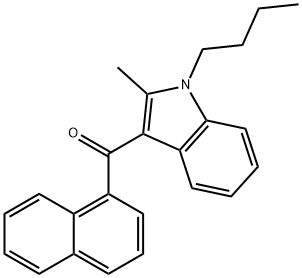 1-ブチル-2-メチル-3-(ナフタレン-1-カルボニル)-1H-インドール 化学構造式