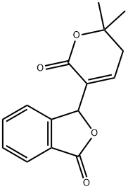 3-(5,6-ジヒドロ-6,6-ジメチル-2-オキソ-2H-ピラン-3-イル)イソベンゾフラン-1(3H)-オン 化学構造式