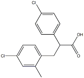 4-氯-ALPHA-[(4-氯苯基)甲基]苯丙酸 结构式