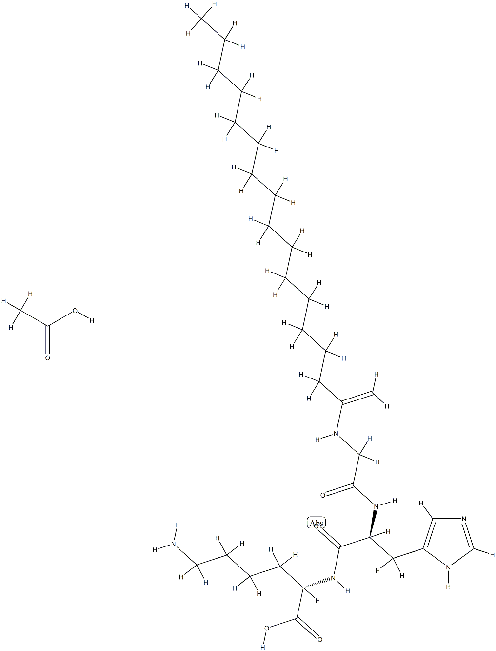 棕榈酰三肽-1乙酸盐, 1628252-62-9, 结构式