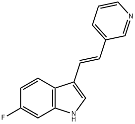 6-フルオロ-3-[(E)-2-(3-ピリジル)ビニル]-1H-インドール 化学構造式