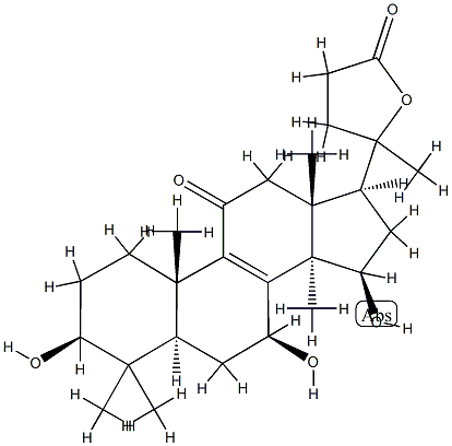 3Β,7Β,15Β-三羟基-11-羰基-羊毛甾烷-8-烯-24→20内酯, 1694587-15-9, 结构式