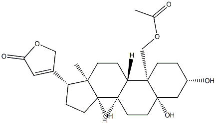 3β,5,14-Trihydroxy-19-acetoxy-5β-card-20(22)-enolide Structure