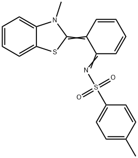 (NZ)-4-methyl-N-[(6Z)-6-(3-methylbenzothiazol-2-ylidene)-1-cyclohexa-2 ,4-dienylidene]benzenesulfonamide 结构式