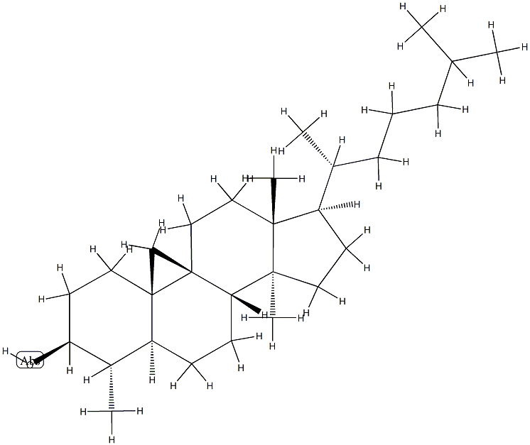 29-Nor-9β,19-cyclolanostan-3β-ol 结构式
