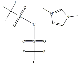 1,3-ジメチルイミダゾリウムビス(トリフルオロメタンスルホニル)イミド 化学構造式