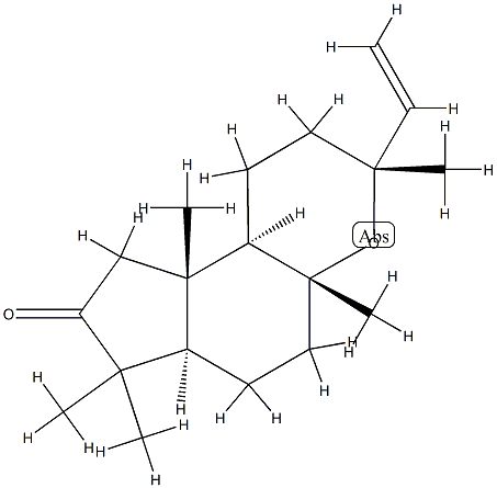 (3R)-3α-Ethenyl-2,3,4a,5,6,6aα,7,9,9a,9bα-decahydro-3,4aβ,7,7,9aβ-pentamethylcyclopenta[f][1]benzopyran-8(1H)-one Struktur