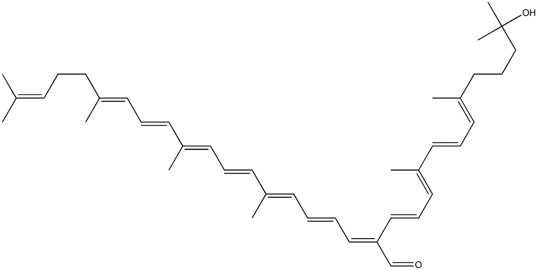 (13Z)-1,2-Dihydro-1-hydroxy-ψ,ψ-caroten-20-al 结构式