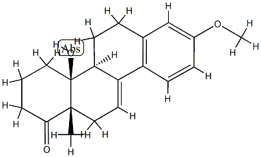 (8α)-14β-Hydroxy-3-methoxy-D-homoestra-1,3,5(10),9(11)-tetren-17a-one 结构式