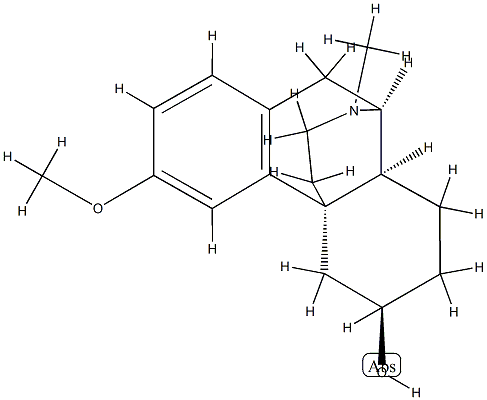 (14α)-3-Methoxy-17-methylmorphinan-6β-ol 结构式