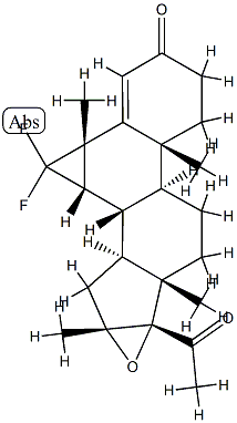 16α,17-Epoxy-3',3'-difluoro-6,7β-dihydro-6β,16-dimethyl-3'H-cyclopropa[6,7]pregna-4,6-diene-3,20-dione 结构式