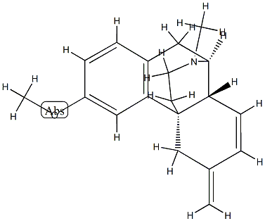 (-)-7,8-Didehydro-3-methoxy-17-methyl-6-methylenemorphinan 结构式