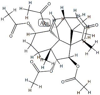 (2S,11aR)-2β,5β,6α,11β-Tetraacetoxy-2,3,4,4a,5,6,10,11-octahydro-4aα,7α,12,12-tetramethyl-1-methylene-7H-6aα,10α-methano-1H-benz[c]azulen-8(9H)-one 结构式